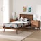 Baxton Studio Melora Mid-Century Modern Walnut Brown Finished Wood and Rattan Twin Size 3-Piece Bedroom Set 241-11178-11179-11298-ZORO - alternate 8